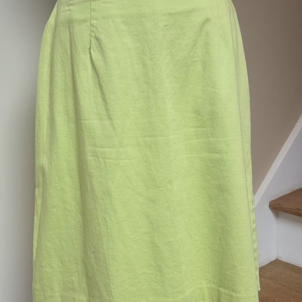 Sigrid Olsen A-Line Skirt in Lime